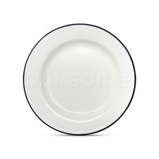 Enamel Pie Dinner Plates White