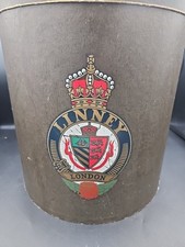 Vintage Linneys of London Hat Box with Lid and London Coat of Arms