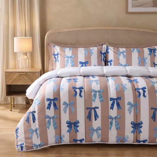Ohs stripe bow coverless - stripe, duvet
