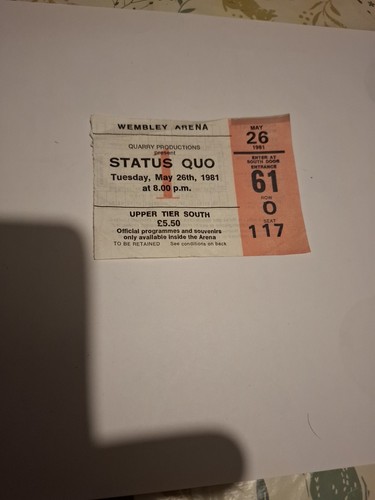 Status quo 1981 ticket stub - 1981,
