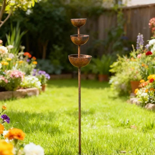 Metal bird bath - bath, water