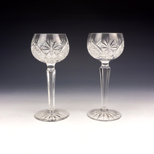 Bohemian glass hock - glass,