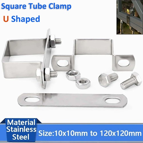 Square tube clamp - square, shaped