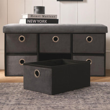 Storage Cube Unit 6 Draw Ottoman Space Saving Velvet Chest Shoe Boucle Organiser