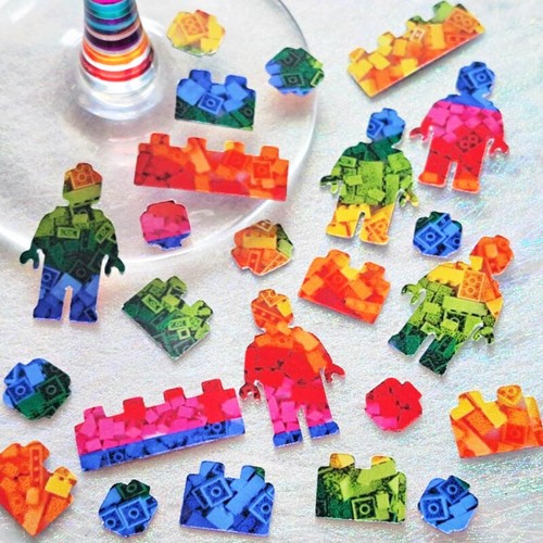 Lego bricks table confetti - bricks,