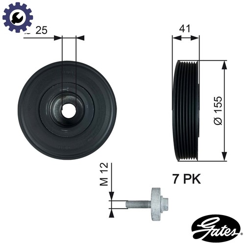 Belt pulley crankshaft - belt,