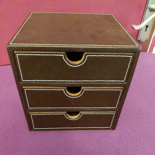 Faux leather drawer chest - faux, 3