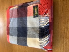 Vintage Alexander’s of Scotland Traditional Throw/ Rug 100% Wool Red Tartan 80s