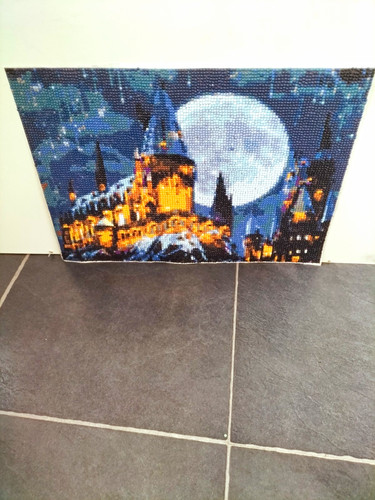 Framed cross stitch - stitch, night