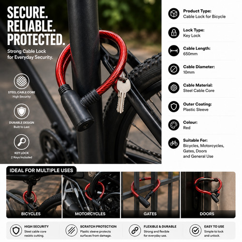 Cable lock cycle motor - motor, bike