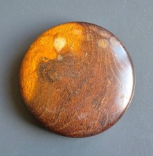 A very attractive and good size 19th century circular elm or laburnum snuff box.
