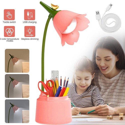 Led flower desk lamp - flower, table
