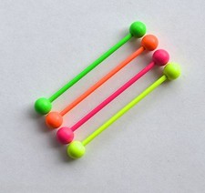 Scaffold ear bar industrial piercing neon bright pvd coated 38mm