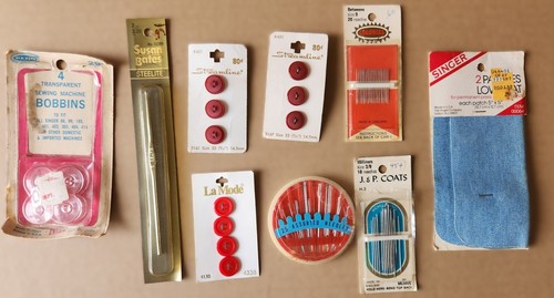 Vintage buttons needles - buttons,,