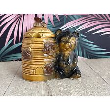 Beehive and bear honey pot -