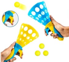 Storio Click & Catch Twin Ball Launcher Toy Set - 3 Balls Indoor Outdoor Playset