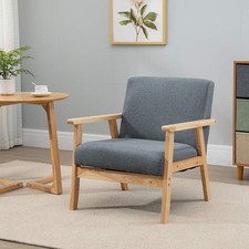 Linen fabric accent chair - fabric,