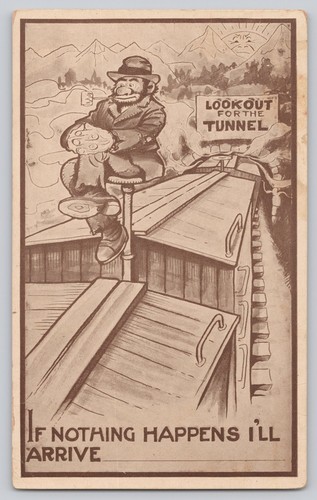 Vintage comic postcard hobo - comic, on