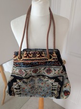Vintage Carpet Bags of Suffolk Handmade Tapestry Carpet Bag Bucket Handbag Rare