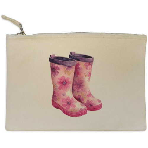Floral pink wellies canvas - 'floral,