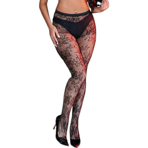 Ladies black fishnet tights - ladies,