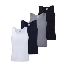 Mens Ribbed Vests 100% Cotton Comfortable Feel Summer Gym Tank Top For Men S-2XL