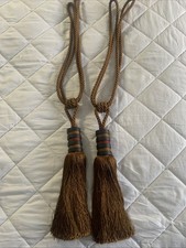Lovely Large Dark Gold Curtain Tie Backs With Tassels