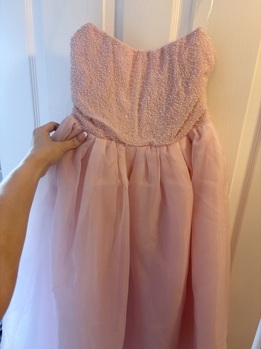Polly pink satin - oh, strapless