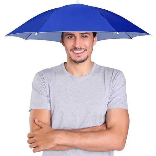 Umbrella hat head mounted - hat, head-mounted