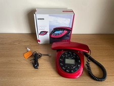 iDECT 10h4618 Carrera Classic Corded Telephone Smart Red Push Button Phone
