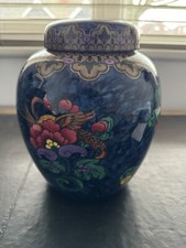 Art Deco Losal Ware  Blue Magnolia Keeling And Co Burslem Large Ginger Jar C1925