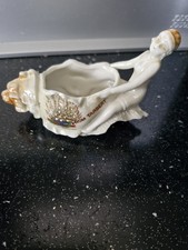 1920s German Souvenir. Bathing Beauty Lucky White Heather Figure Figurine