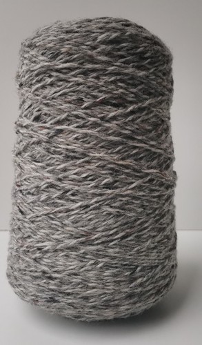 Grey tweed knitting wool cone - grey,