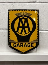 AA Garage Advertising Enamel Sign. Great Look.