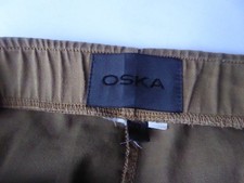 OSKA size 2 12/14 straight leg trousers cotton + elastane caramel colour pull on