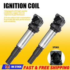 2x Black Ignition Coil 3 pin For MINI Clubman Hatchback Convertible Countryman