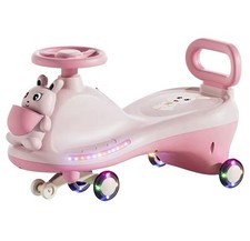 Kids Twister Ride-On Car with LED Wheels 360° Twister No Battery Pedals Needed