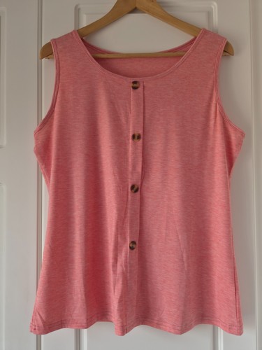 Women sleeveless coral - coral, faux