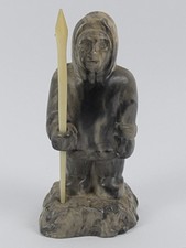 Carved soapstone inuit figure - carved,