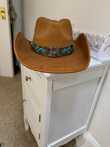 Brown felt cowboy hat - brown,