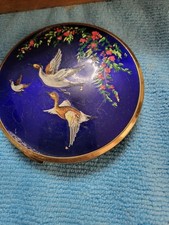 Vintage Regent of London Enamel Compact with Ducks and Flowers Design  75#