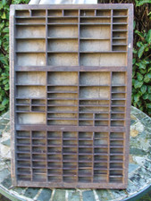 SMALLER Compositors Case Wooden Letterpress Printers Type Case Drawer Unrestored