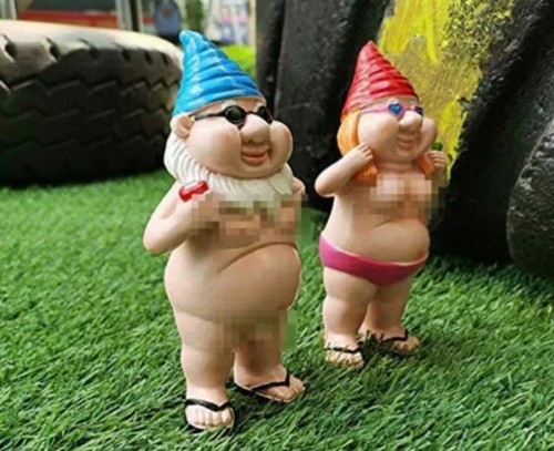 2pcs funny naked garden - 2pcs, gnome