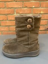 Skechers Tone Ups Brown Suede Autumn Winter Womens Boots