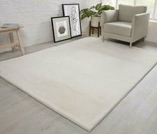 Natural faux rabbit - natural, rug