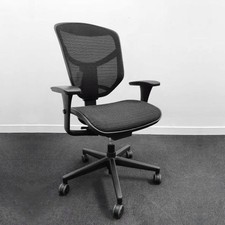 Enjoy Executive Mesh Office Chair, Adjustable Armrests, Black