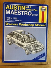 Haynes Workshop Car Repair Manual Austin Maestro 1983-92 1275cc 1600cc MG Vanden