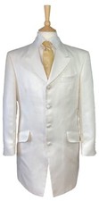 IVORY STRIPE WEDDING JACKET PRINCE EDWARD FORMAL 3/4 LENGTH CRUISE PROM
