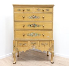 19th Century Antique Maple Regency Style Decorative Painted Dresser Chest  /2268