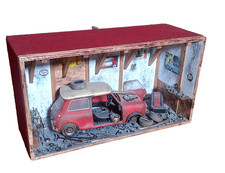 Rare Diorama by Classic Car Art of a 'Mini Cooper S' - Collectable 1960s Icon